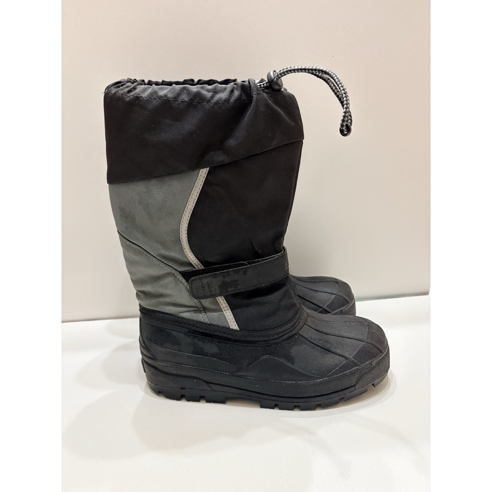 LL Bean Winter Snow Boots Kids Size 5 Northwoods  Black Gray Felt‎ Lined Unisex
